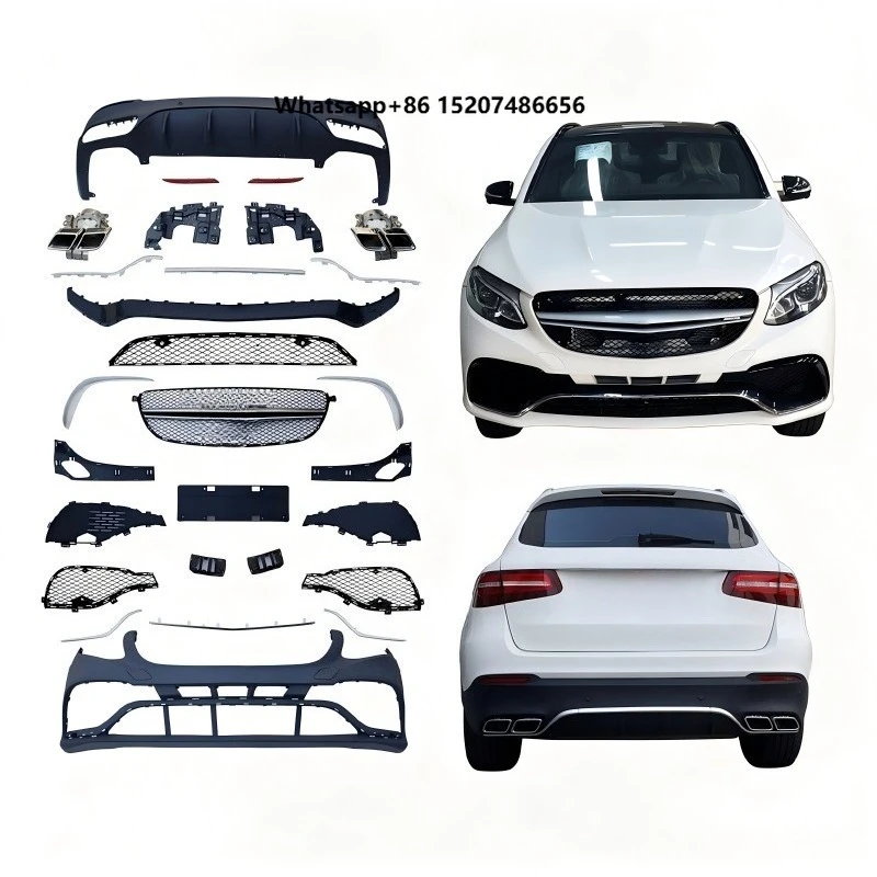 63 Style Rear Diffuser Kit X253 2015+2023 Facelift New Round/Square Quad Exhaust Tips Bolt-On Universal Fit