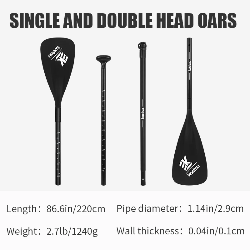 CSDOH Adjustable Aluminum Alloy Paddle for SUP Board and Kayak - Convertible Single/Double Head Oar for Water Sports, view 6