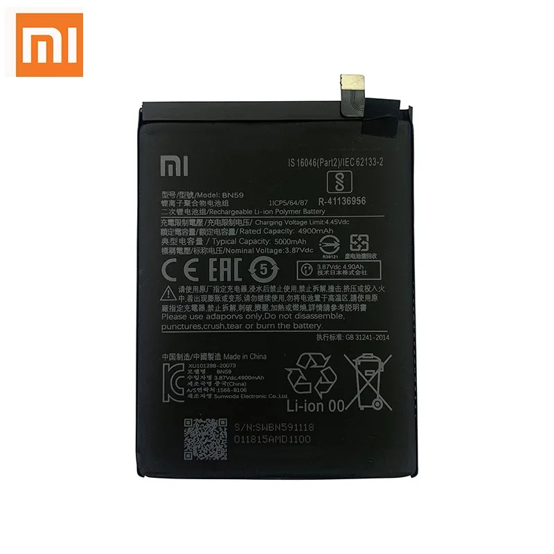 Xiao-Batería de teléfono móvil mi BN59, 100% mAh, Original, para Xiaomi Redmi Note 10, 10S