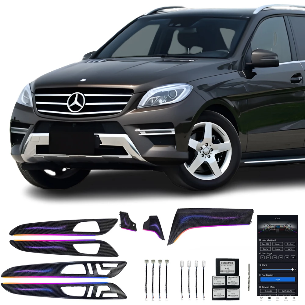 

12-15 ML 15-19 GLE 16-19 BENZ GLS полоса из углеродного волокна окружающего освещения 22-дюймовые внутренние автомобильные аксессуары