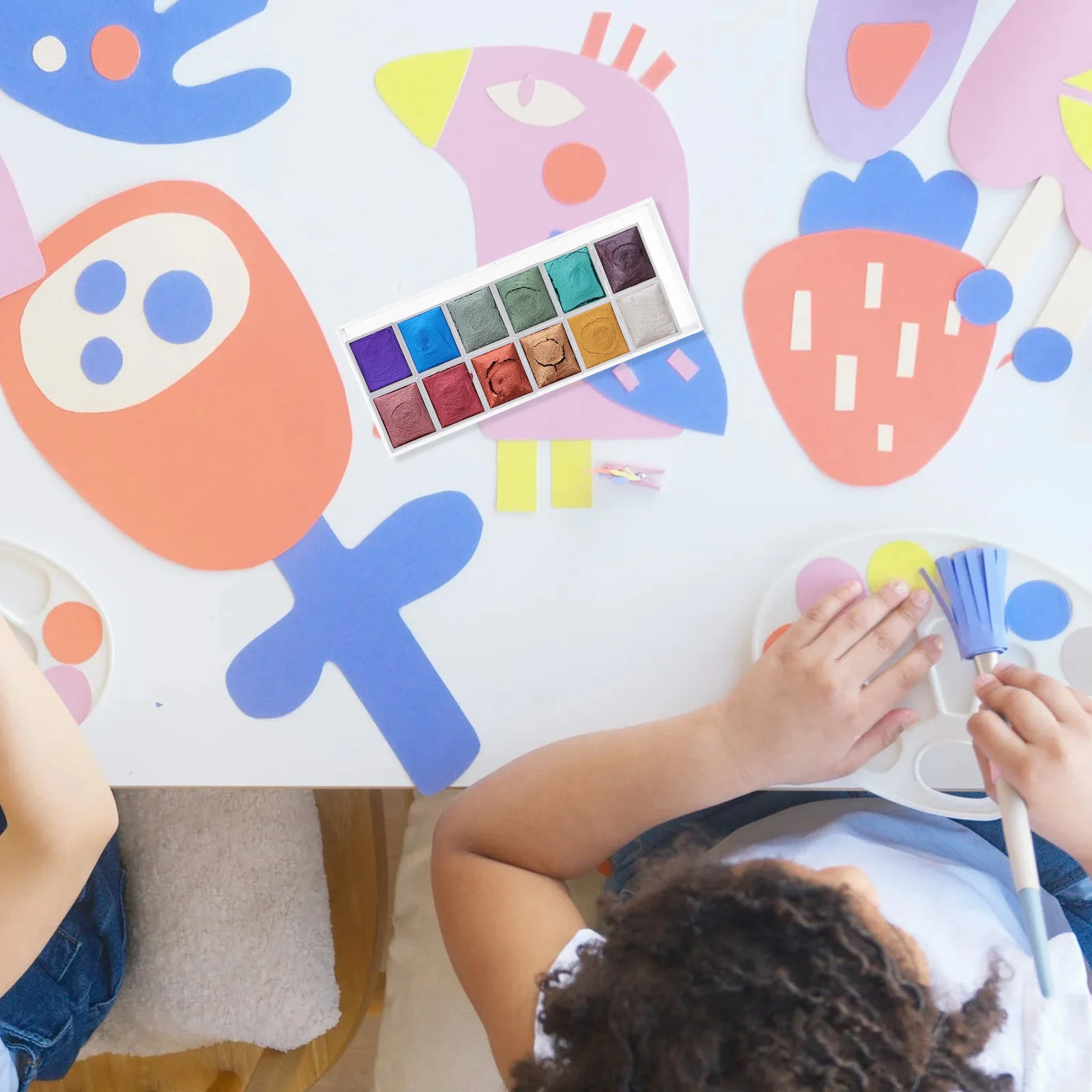 

1 Box Pearl Solid Watercolor Pigment Kit Durable Portable Bright Paint Pigments Suitable for Travel Sketching Art Supplies