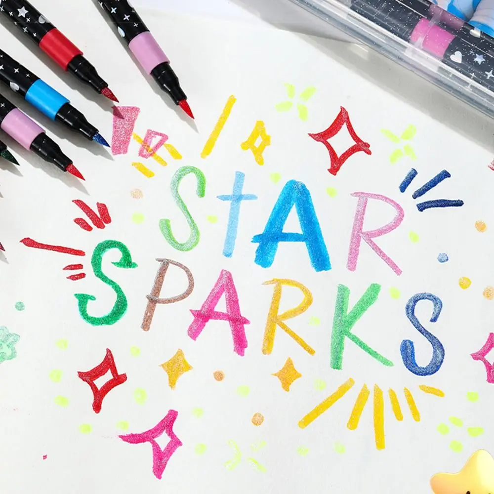 

Многофункциональный блестящий цветной маркер с одной головкой, маркеры с мягкой головкой, двойная головка, блестящая ручка для рисования, товары для рукоделия