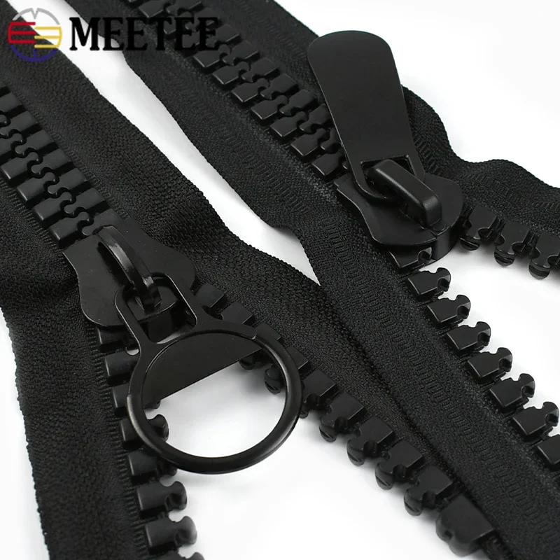 Meetee 20 #   Cremallera de resina, cremalleras de extremo abierto Extra grandes para coser bolso, chaqueta, tienda, Kit de reparación de cremallera, accesorios de costura de prendas