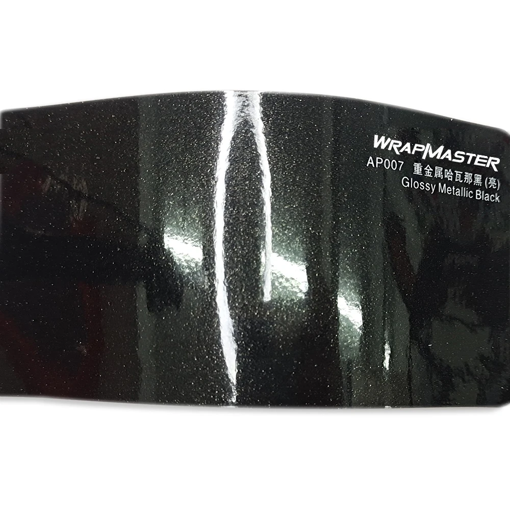 Wrapmaster 5M/10M/18M Vehicle Vinyl Wrap Supplies Gloss Heavy Metal Havana Black Car Wrap Accessories