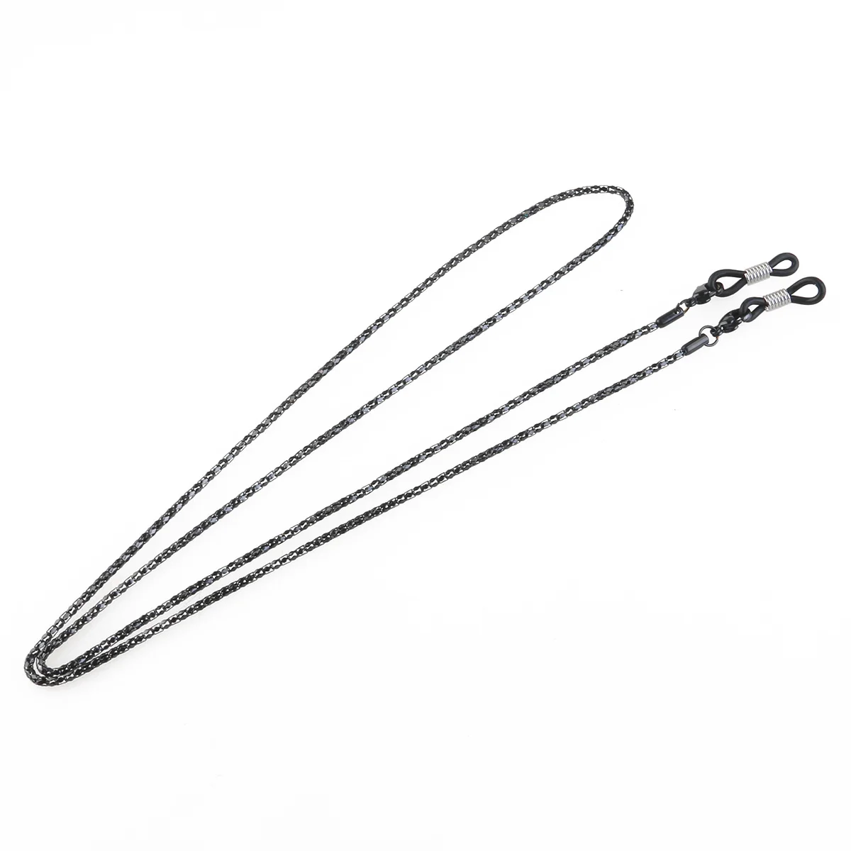 

Stainless Steel Eyeglass Chain Holder Adjustable Silver Rubber Ends Non Slip Design for Sunglasses Black Retro Style Snake Chain