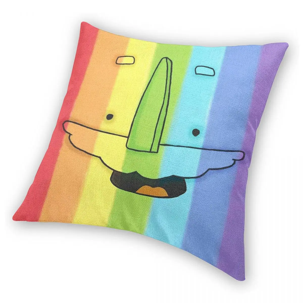 Sarah & Duck Rainbow Square Pillowcase Polyester Linen Velvet Printed Zip Decor Throw Pillow Case Room Cushion Cover