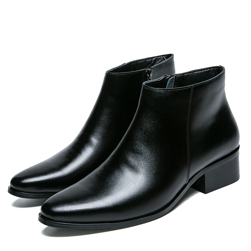 Winter Herren PU-Lederstiefel Klassischer Britischer Stil Casual Business Schuhe Hochwertige Knöchelstiefel für Männer Übergröße 46 Herrenstiefel – Detail 2