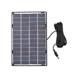 6W 12V Solar Panel for Outdoor Security Camera Solar Cell with 10ft DC Output DIY Waterproof Solar Panel for Street Light Garden