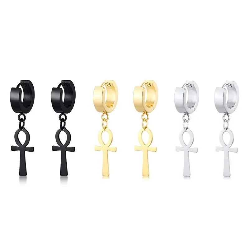 Cross Dangle Earrings for Men: Real Wear Test on the Egyptian Ankh Style