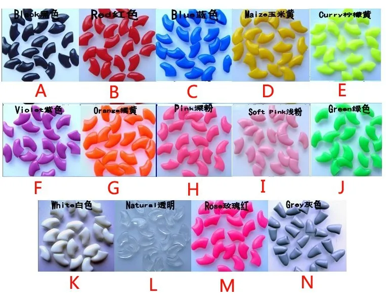 Lots 100pcs 14 Colors Soft Dog Pet Nail Caps Claw Control Paws off + 5pcs Adhesive Glue Size XS S M L XL XXL Free Shipping