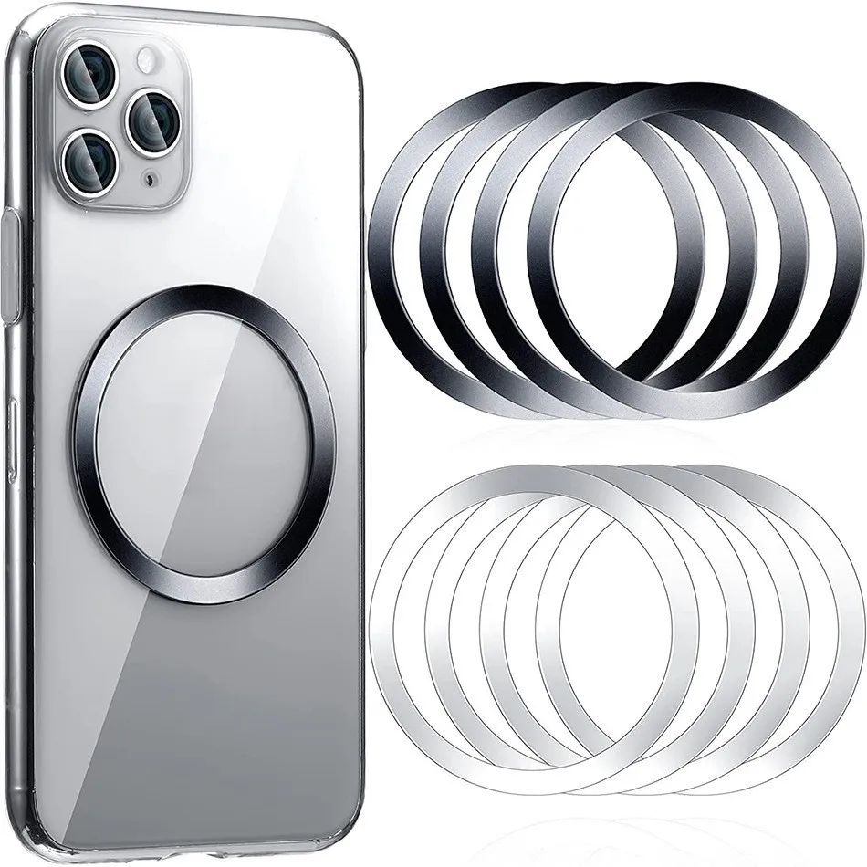 

Universal Leather Magnetic Ring For Magsafe Phone Case Metal Sticker Support Wireless Charger Iron Plate Sheet Magnet Car Holder