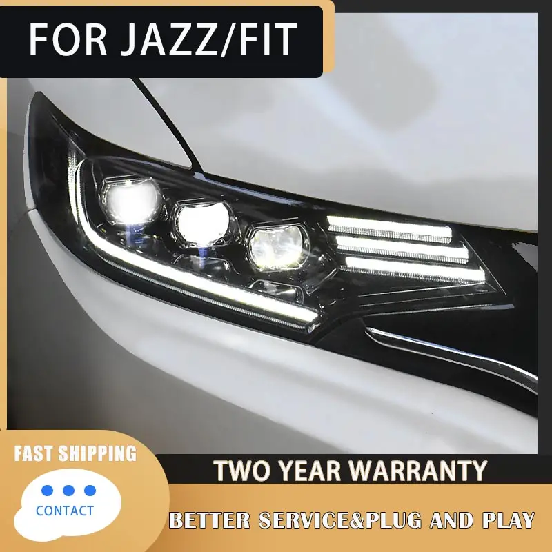 Car styling for Honda Fit Jazz GK5 headlight LED 2014 2015 2016 2017 2018 car accessories Front lamp Jazz Fit hi lo beam