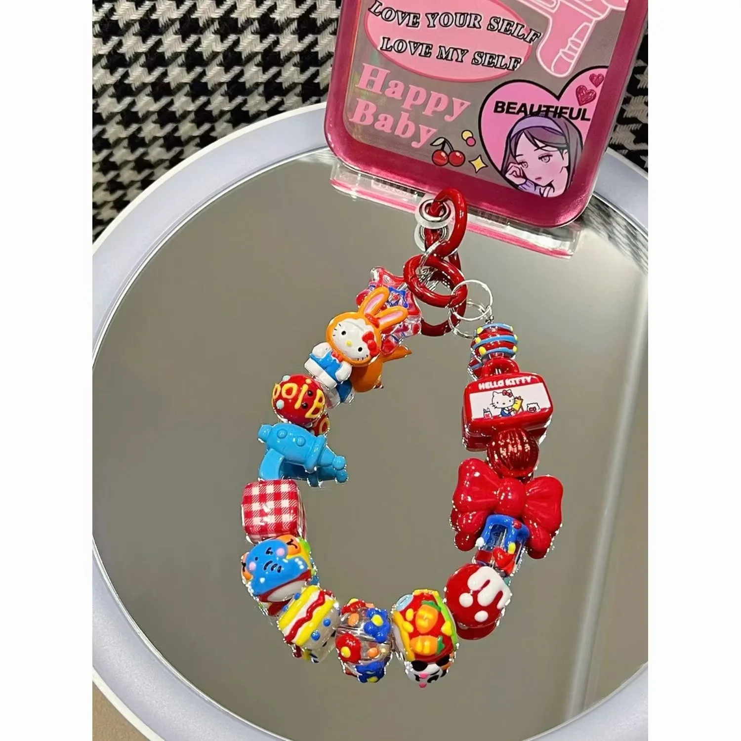 

Creative Cute Cartoon Phone Charm Handmade Beaded Chain for CCD Camera, Keys and Bags