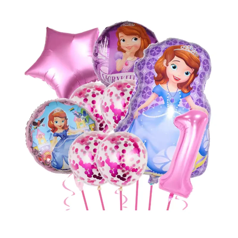 Globos de Aluminio Princesa Sofía para Decoración de Fiesta de Cumpleaños Infantil, Baby Shower, Retrato de Sofía, Suministros