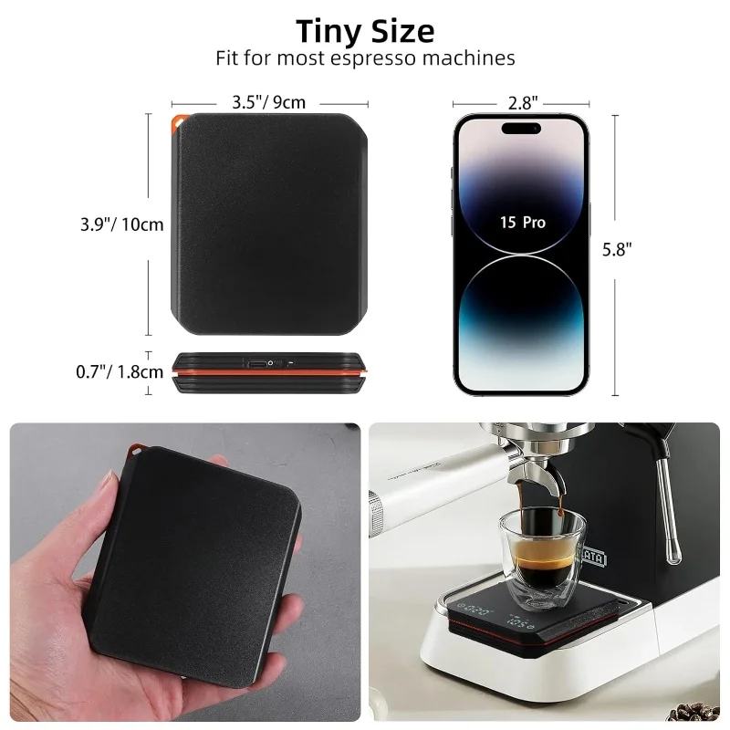 Bilancia da cucina ricaricabile Mini bilancia da caffè con Timer bilancia per caffè Espresso digitale ad alta precisione da 0.1g a 2kg