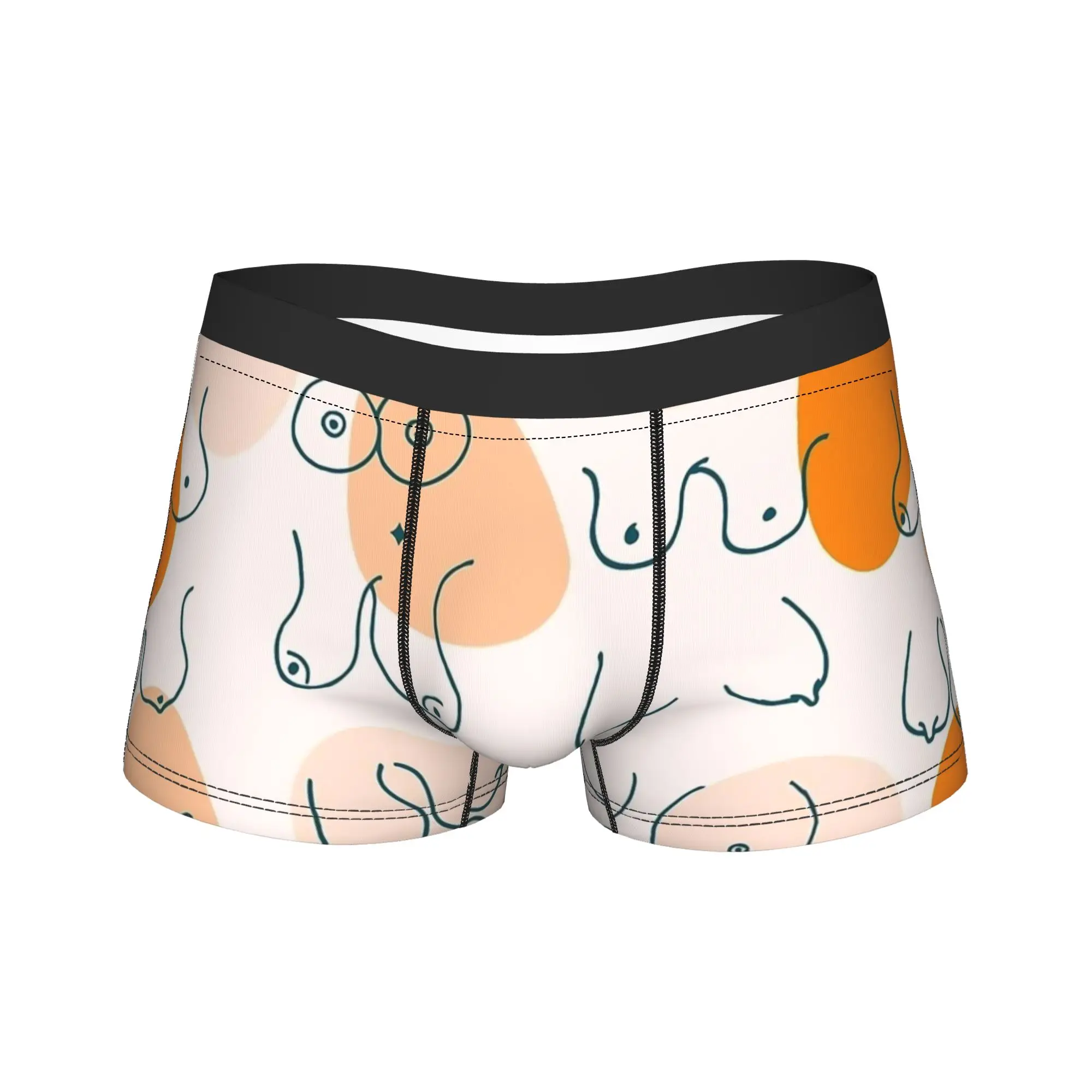 

Geometric Beautiful Boobs Boxer Brief Underwear Hot Sale Men's Funny Trunk Pattern Oversize Underpants