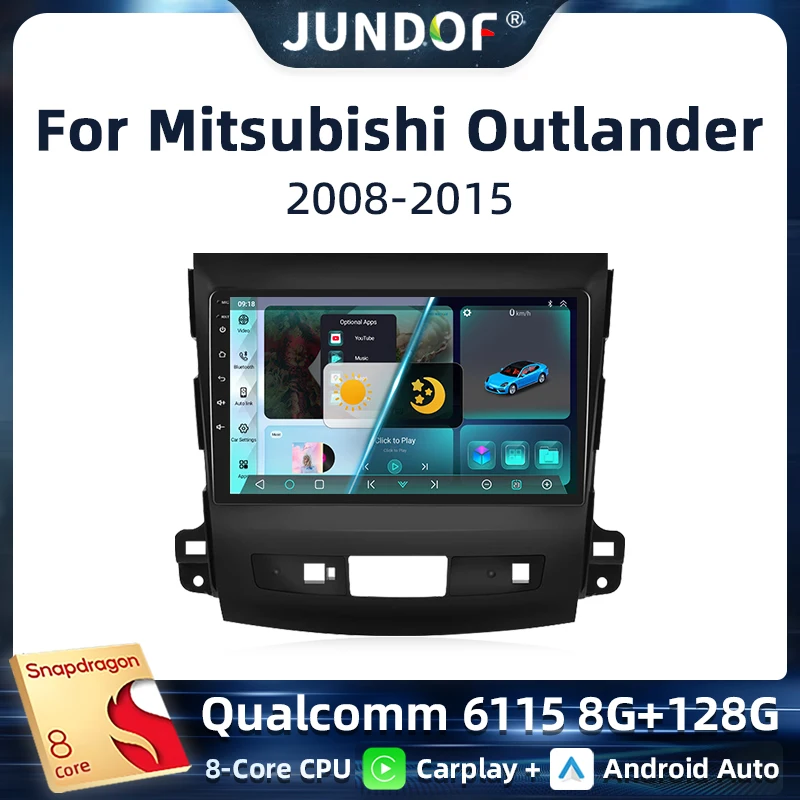 

Jundof Android 13 For Mitsubishi Outlander 3 2012 - 2018 Multimedia Player Navigation GPS Carplay 4G WIFI Head Unit Stereo BT
