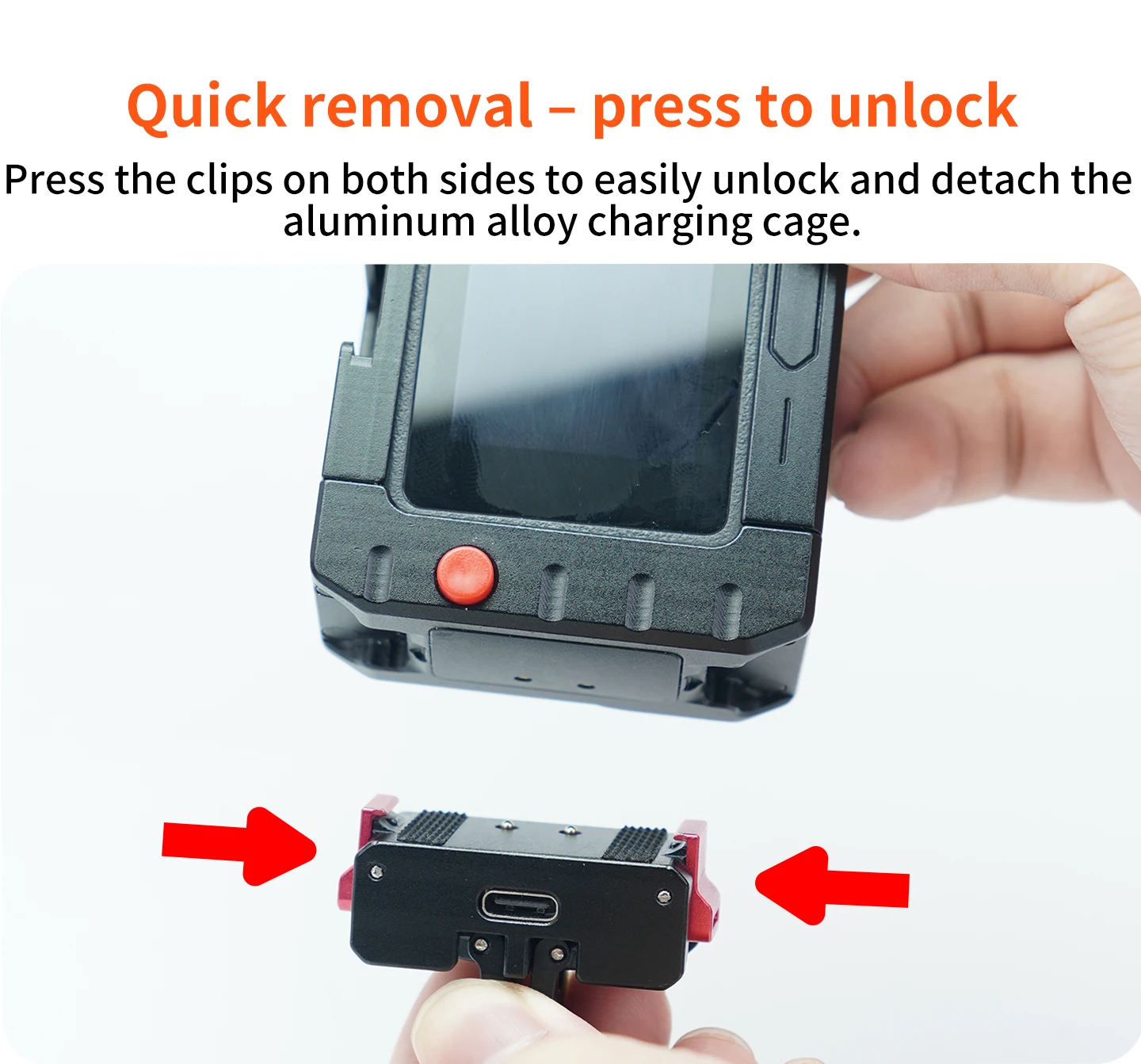 Ein-Tasten-Schnellverschluss Magnetischer Schutzrahmen für DJI Osmo Action 5Pro 4 3 Kamera mit Cold Shoe und 1/4-Zoll-Loch sowie Ladefunktion – Detail 12
