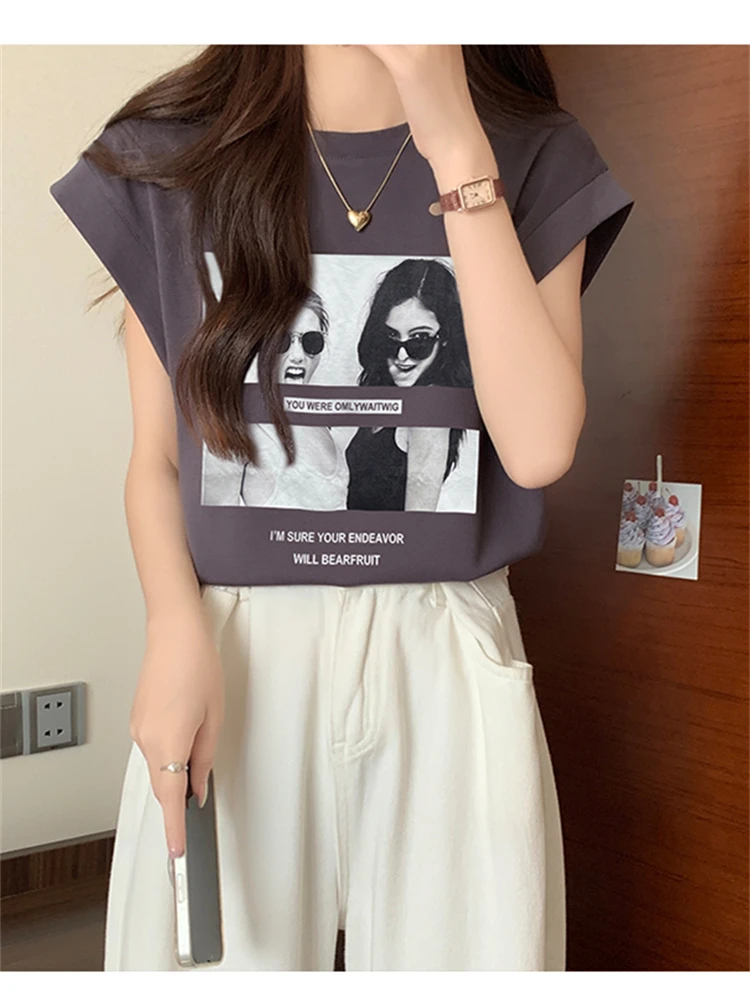 

Summer Women T Shirt Girls Oversize T-Shirt Woman Clothes Tops Cotton Print Tshirt Female Short Sleeve Spring Tee Sexy Y2k Top