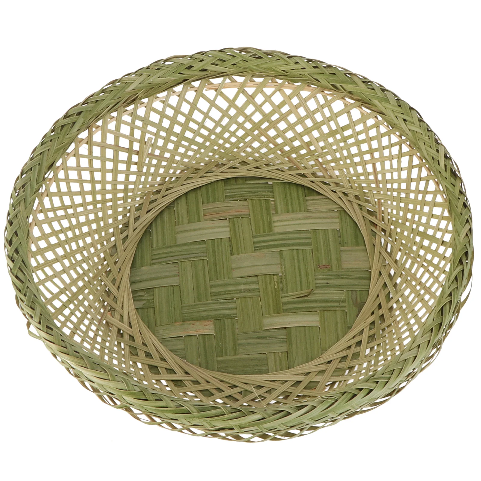 

1Pcs Round Bamboo Woven Basket Eco-Friendly Handmade Storage Container for Bread Fruits Vegetables Home Decor Picnic Camping