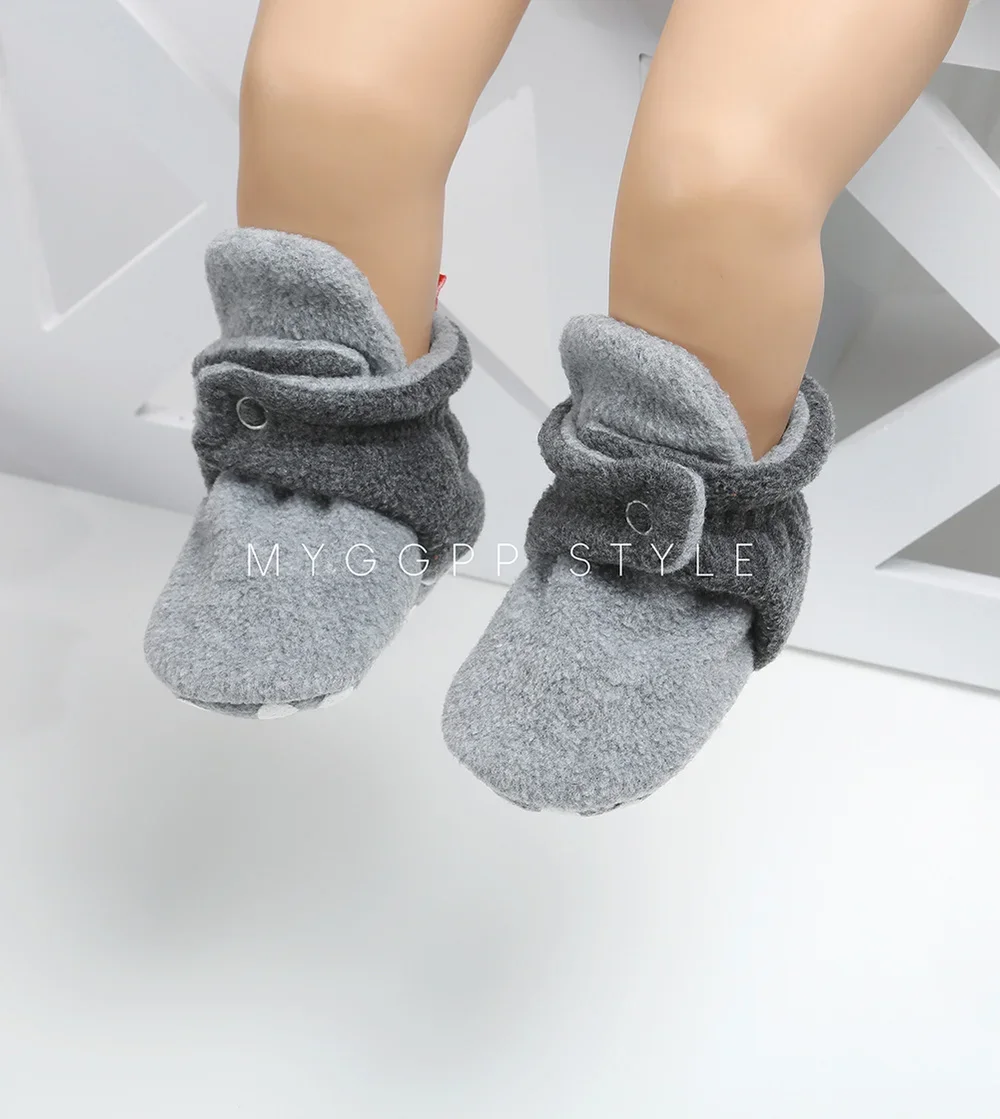 Meckior Winter Baby Boy Girl Socks Shoes Baby Booties Easy Wear Tight Infant Newborn Walking Fluff Warm Moccasins Zapatos Bebe