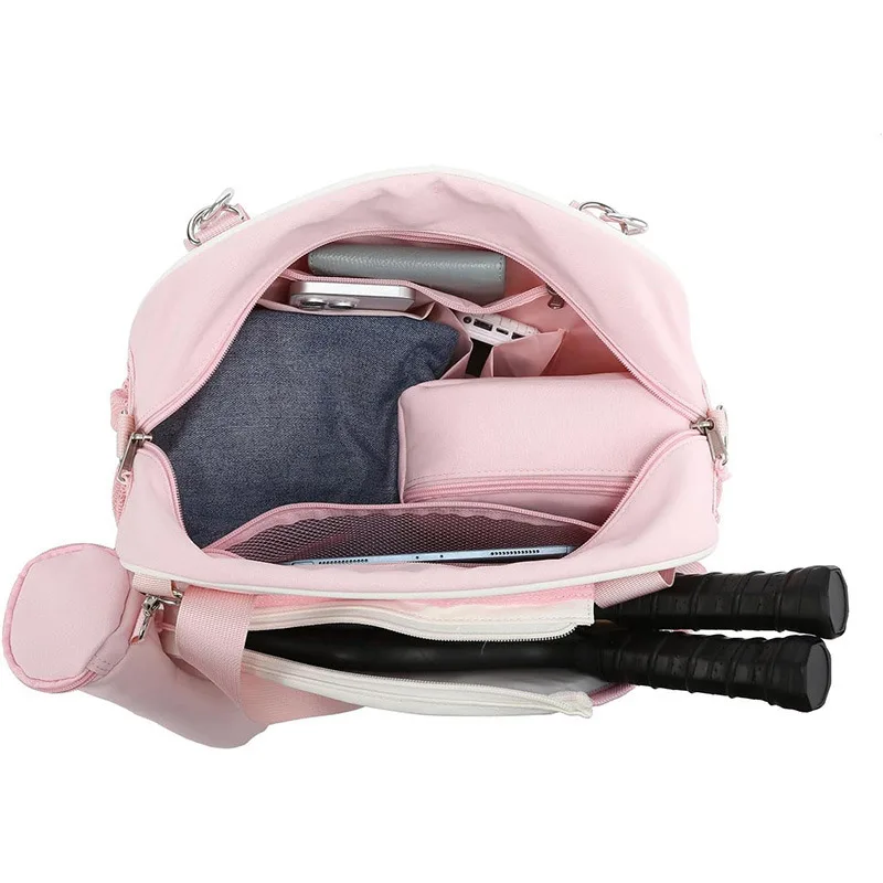 3 في 1 يده مضرب حقيبة مقاوم للماء مضرب تنس الريشة أكياس اختيار الكرة حقيبة يد حقيبة كروسبودي الرياضة على ظهره مقاوم للماء #5