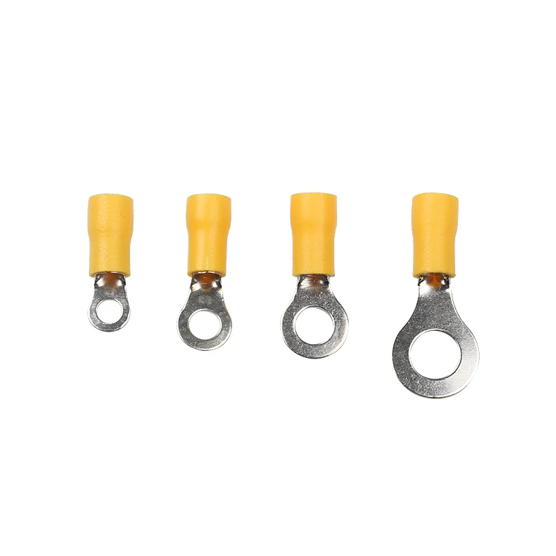 100pcs Insulated Ring Terminals Connector Wire Cable Electrical Crimp Connectors Terminal Block Yellow RV5.5-5 RV5.5-6 RV5.5-8