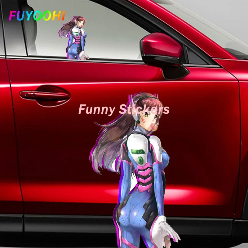 

FUYOOHI Exterior/Protection Funny Stickers Dva Anime Beautie Car Stickers Sunscreen Waterproof Decal Car Bumper Vehicle Decor