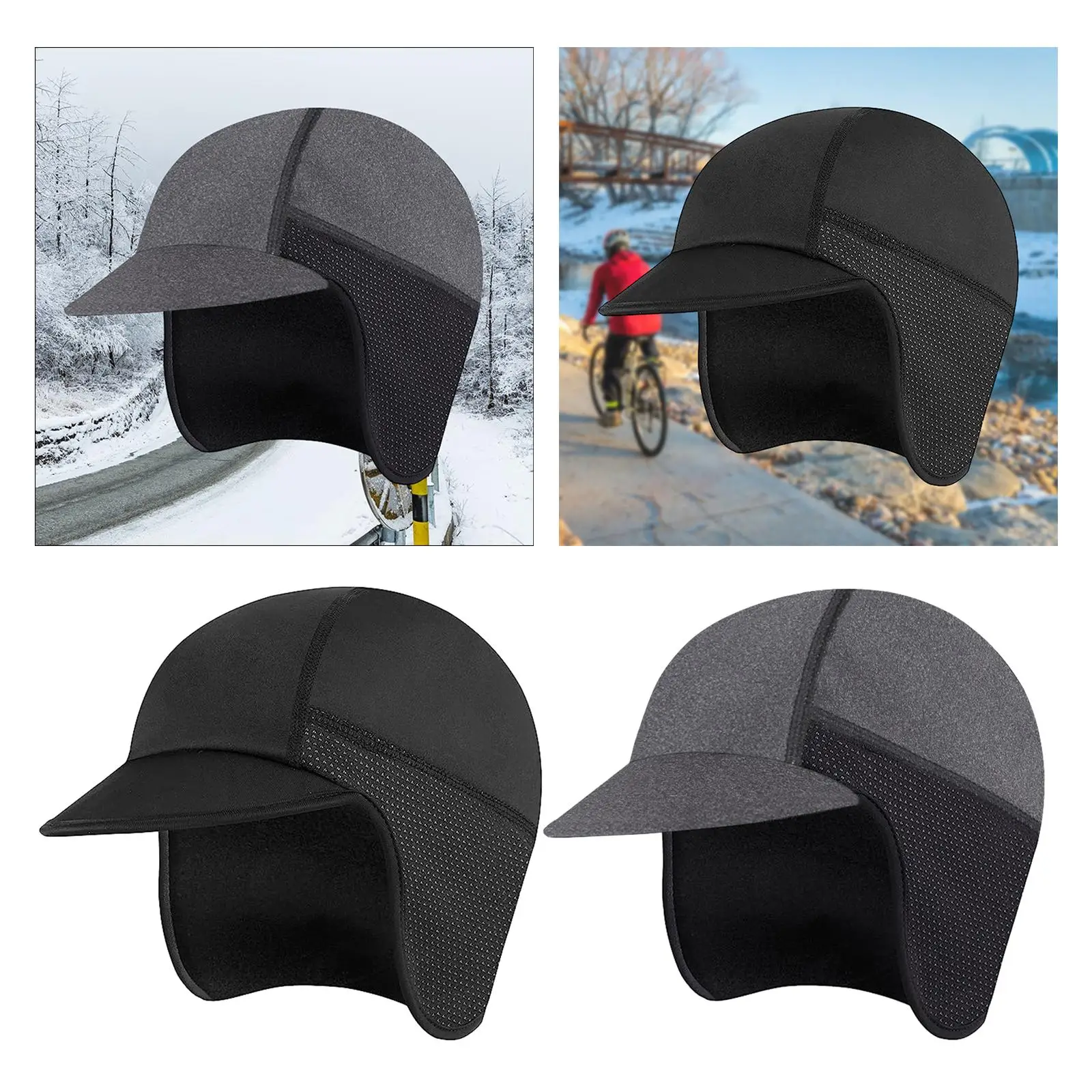 Cycling Hat Sports Breathable Warm Ear Protectors Winter Cycling Cap Sports Hat for Camping Hiking Cold Weather Skiing Exercise