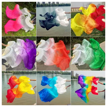 אביזרים למסיבת הופעה בבמה רקדנית מורחבת צבעונית עם מאוורר ארוך בגוון הדרגה של ריקוד בטן