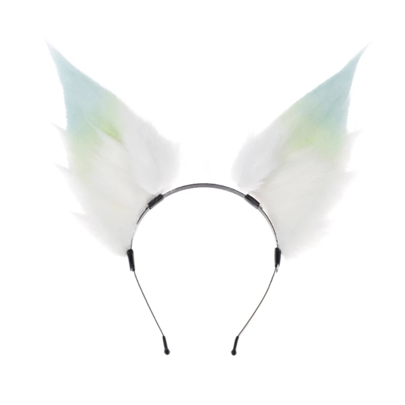 Detachable Animal Ear Hairhoop for Cosplay Party Anime Costume Accessory Halloween Props Hairhoop Faux Furs Ear Hairband