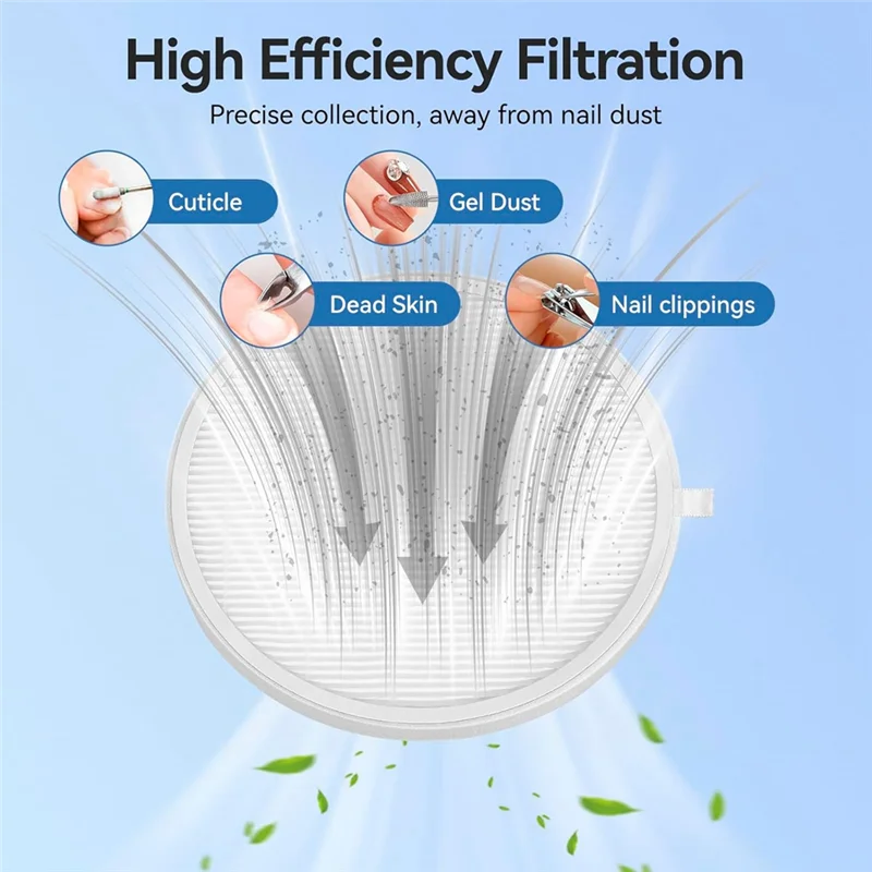 AC39-5 Pcs Nail Dust Collector Filter Replacement Filter Reusable Dust Collector Filter No Spilling Dust Filter For Nail