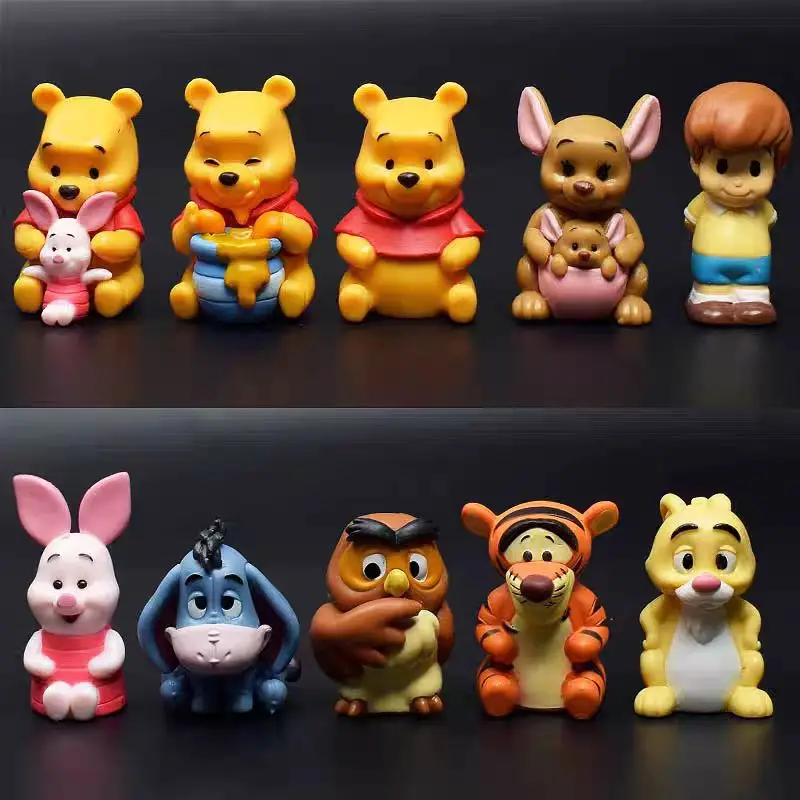 10pcs/set Cartoon Winnie The Pooh Action Figure Toy Pooh Bear Tigger Eeyore Piglet Action Figure Dolls Toy Gifts For Kids