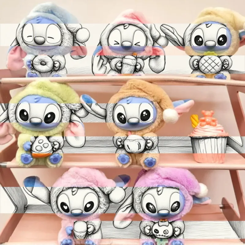 

Новая серия Stitch Eat Something Before Sleep, виниловая слепая коробка, сумка, плюшевая подвеска, милая кукла, загадочная коробка, игрушка-сюрприз, подарок на день рождения