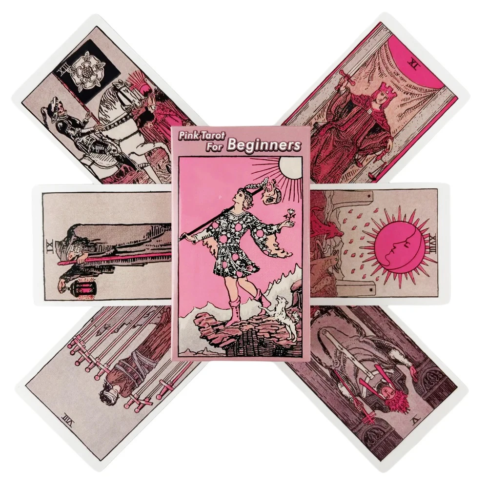 

Pink Rider Tarot Cards Game for Beginners Divination Deck English Versions Edition Oracle Board Playing Table Game For Party