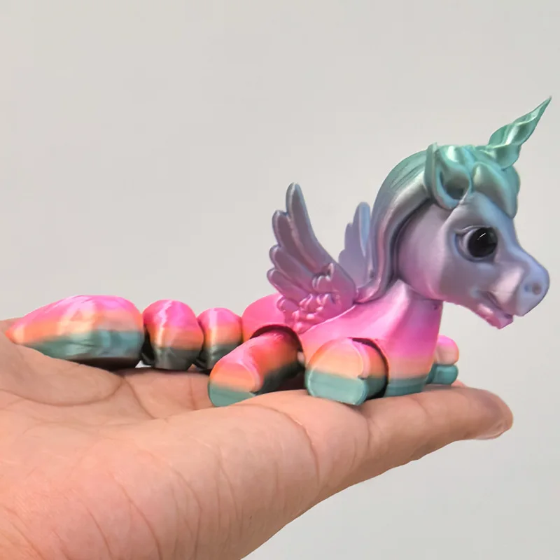 

3D Printed Articulated Unicorn Toy Glow in the Dark Eco Friendly Movable Joint Model Creative Gifts Collectible Desk Ornaments