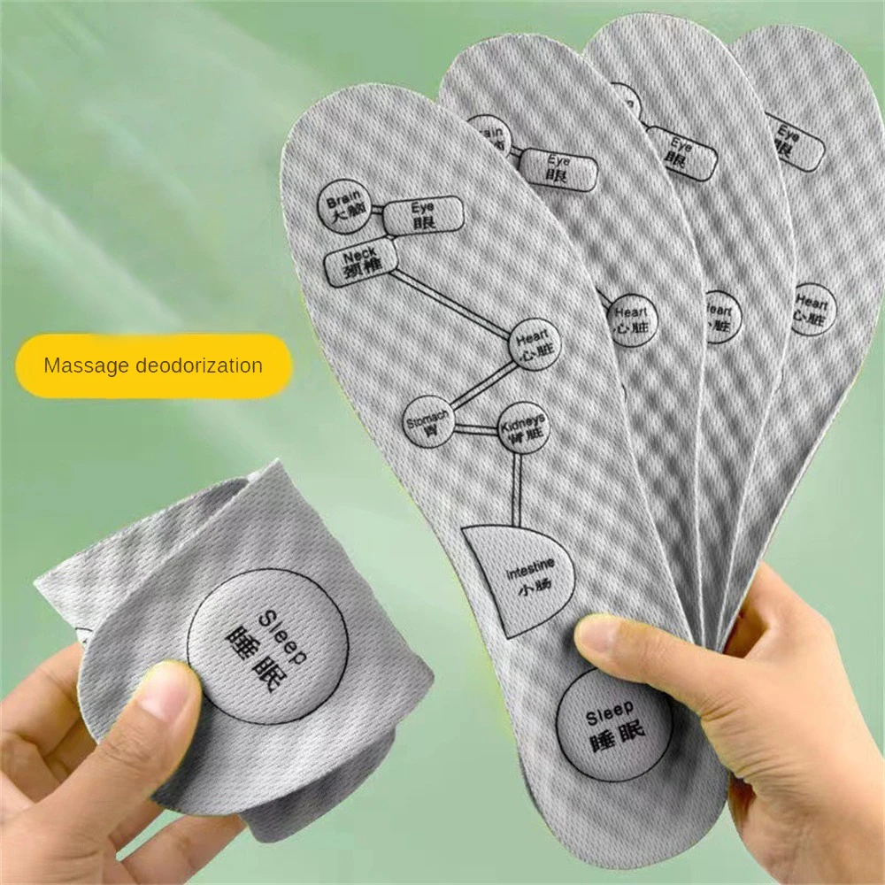 3D Foot Acupressure Insole for Shoes Breathable Deodorant Acupoint Massage Therapy Insoles Sport Running Shoe Inserts Pads