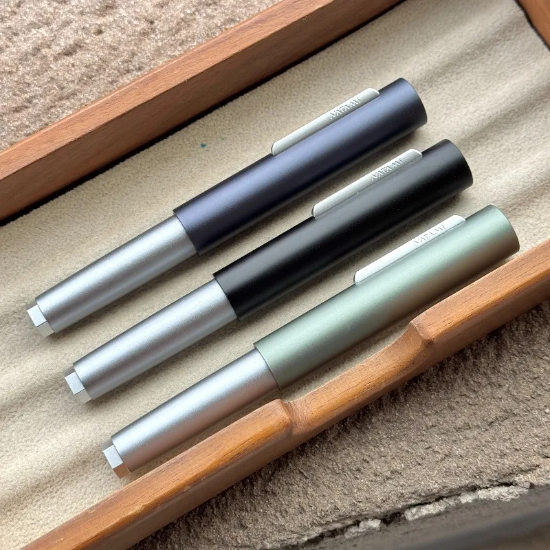 2025-new-natami-metal-pen-body-short-steel-pocket-fountain-pen-05f-nib-ergonomic-grip-quick-dry-ink-perfect-for-handwriting-pen