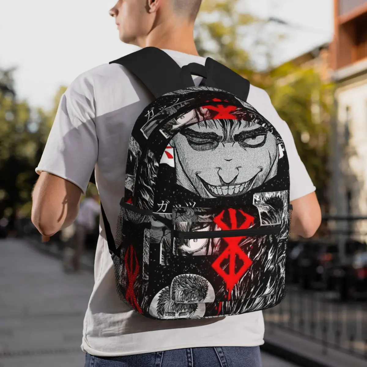 Berserk Sacrifice Mark Demon Sword and Magic Student حقيبة ظهر مدرسية للمشي لمسافات طويلة والسفر Daypack حقيبة كتب عصرية حقائب كتف