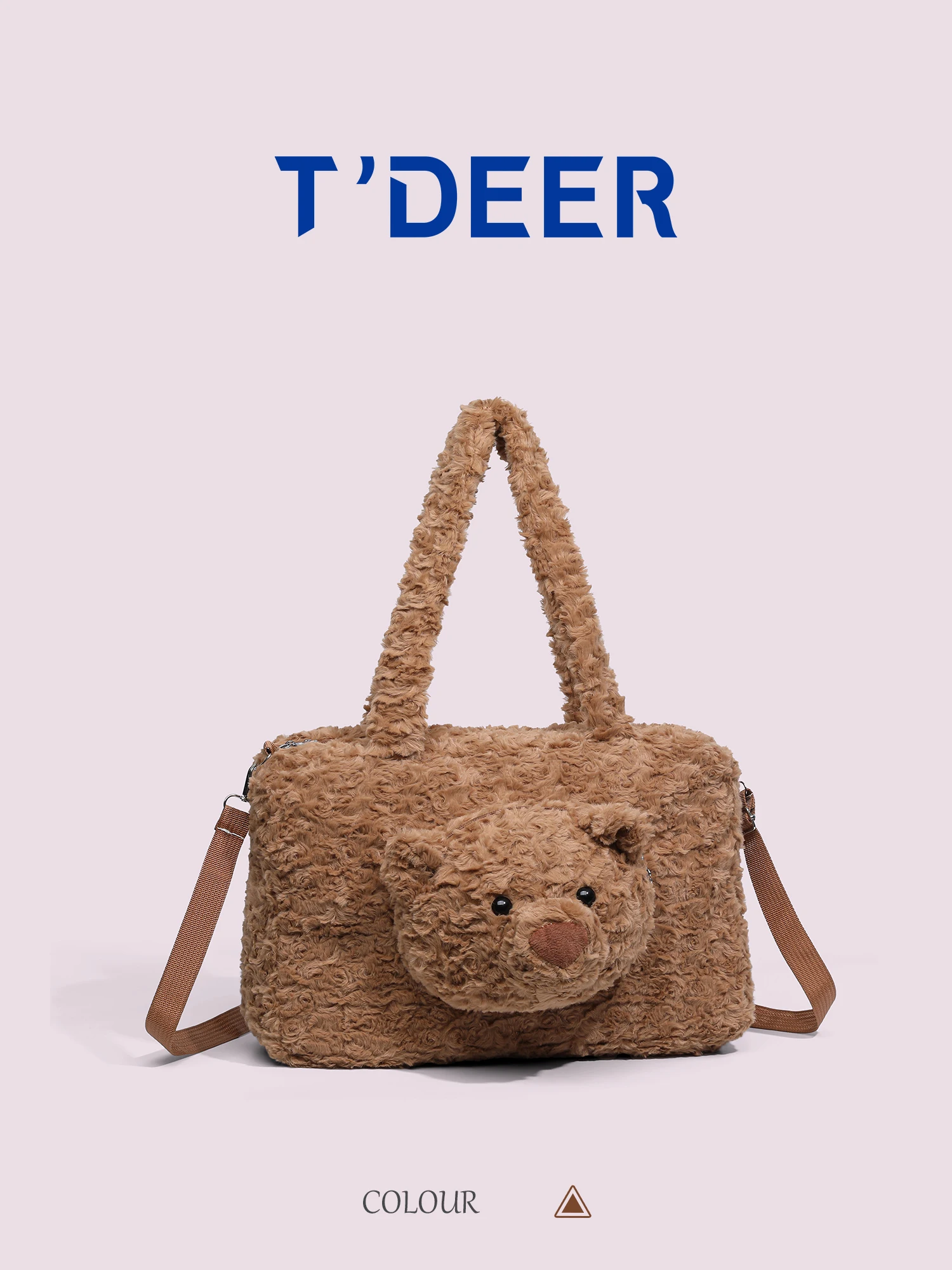 

Tdeer милый мультяшный медведь Plu сумка на плечо женская модная мягкая меховая сумка осень-зима новая молодежная милая школьная сумка