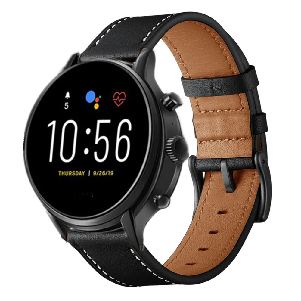 화석 6 세대 스트랩 가죽 손목 밴드, 밀라노 팔찌, 화석 5 세대, 5e, 4, 45mm, 44mm 시계 밴드