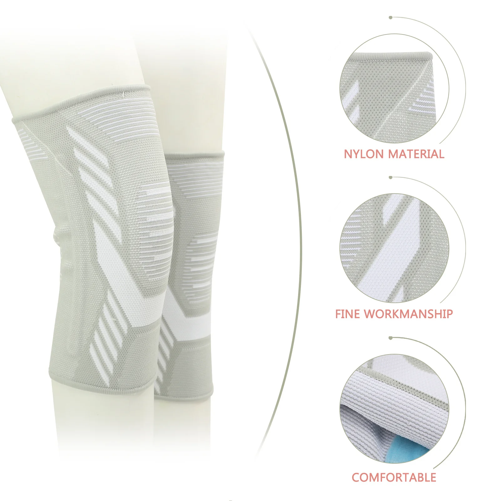 

1 пара эластичных наколенников, высококачественный нейлон, удобная дышащая поддержка, спортивная защита колена, бег, фитнес, упражнения на открытом воздухе