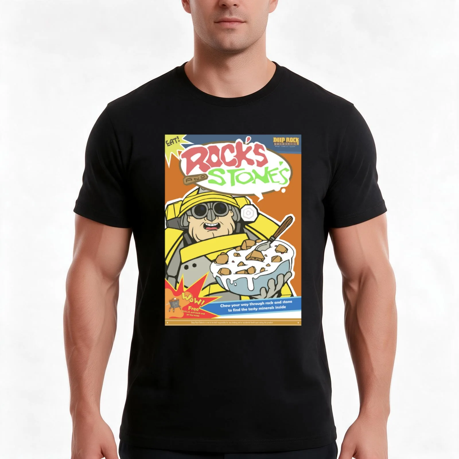 Deep Rock Galactic T-Shirt, Summer Casual Cotton Tee, Oversized Streetwear Tops, Vintage Graphic Print, Loose Fit Short Sleeve
