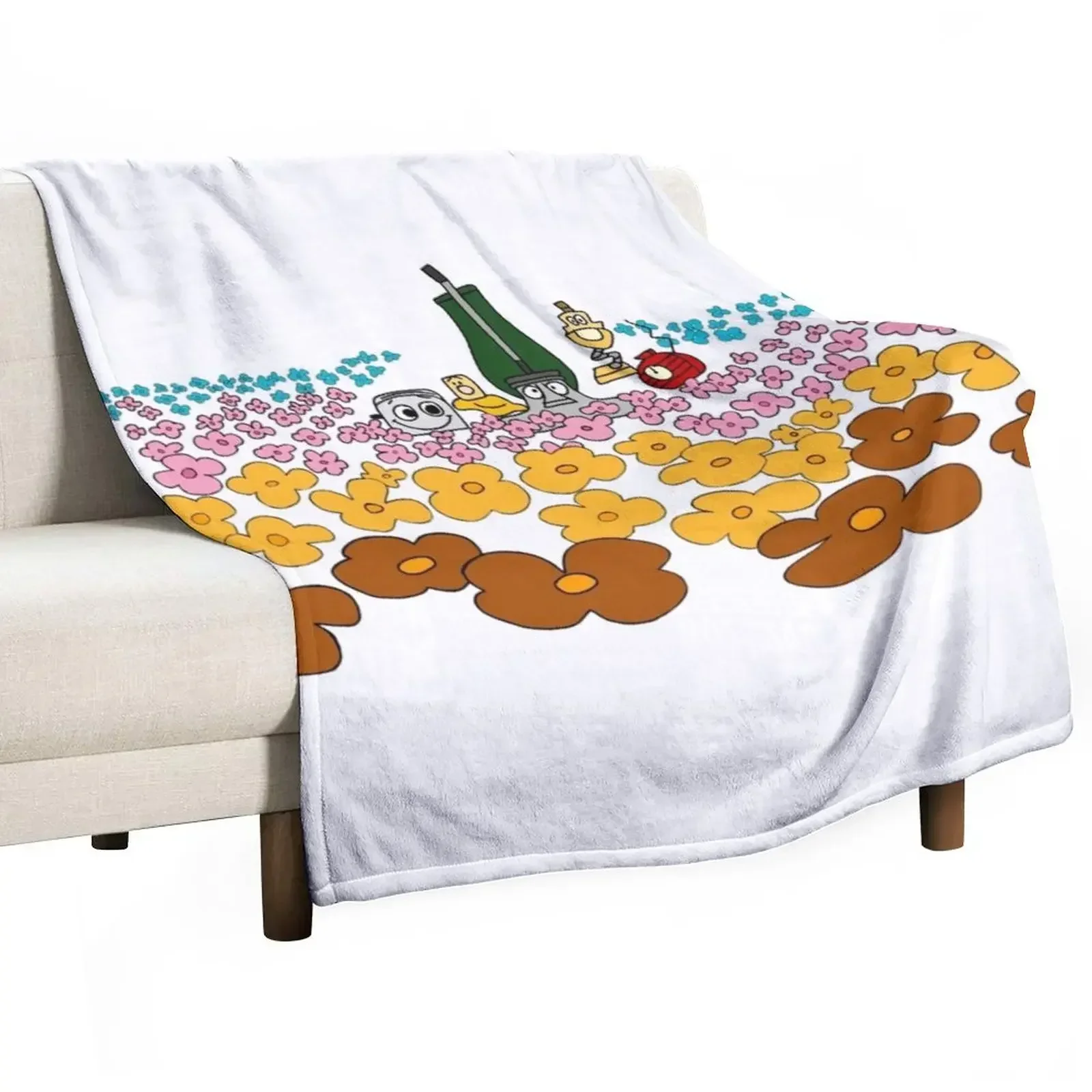 The Brave Little Toaster - Flower Field Throw Blanket Cute Plaid Softest Luxury Designer Camping Blankets