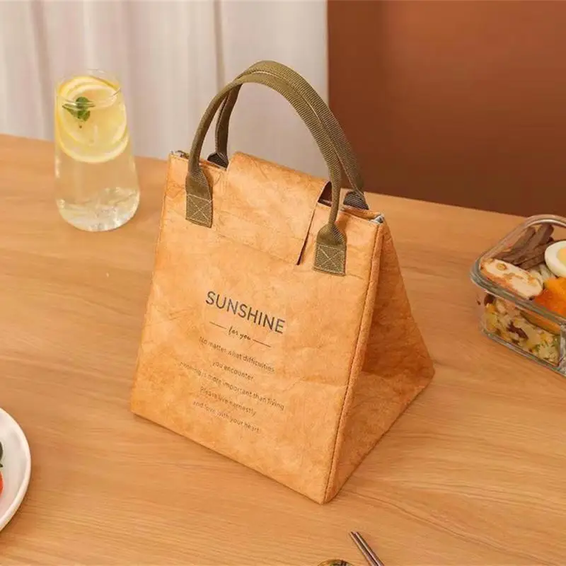 Lunch Box Container Aluminum Foil Insulation Bag Hook Loop Fasteners Tote Bag Large Capacity Lightweight Bento Storage Bag