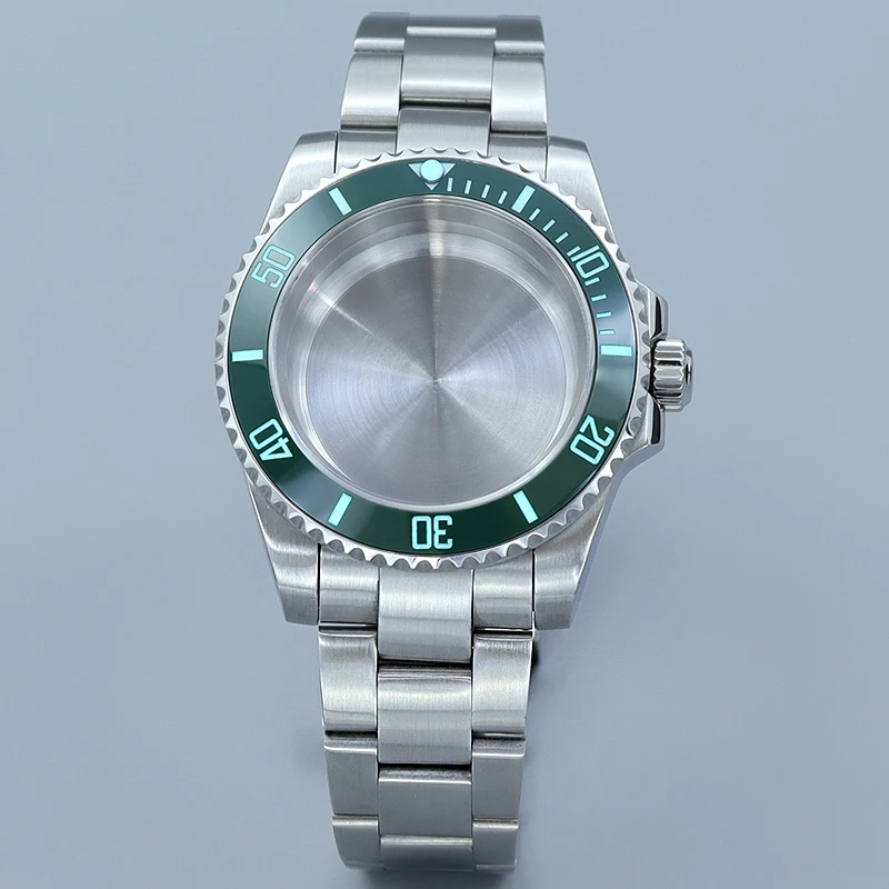 40mm 8215 Watch Case C3 Luminous Bezel SUB Sapphire For NH35 NH36 NH34 4R Miyota8215 3804 ETA2824 Watch Accessories Slide Buckle