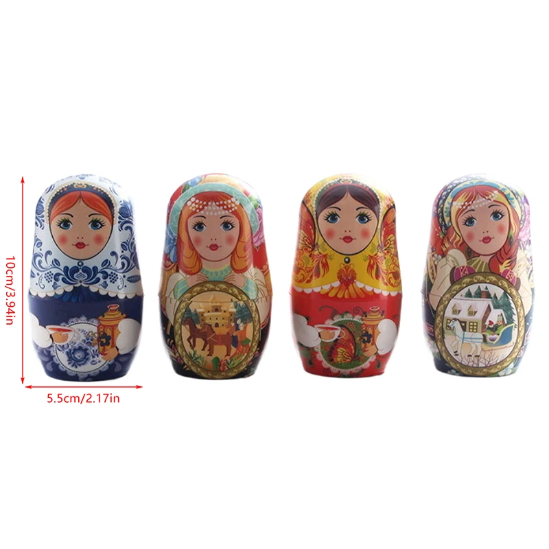 7 قطعة مجموعة دمية التعشيش مجموعة أدوات مانيكير ماتريوشكا دمية مقص أظافر مجموعة مسمار المقص مانيكير لوازم الفن مع ديكور