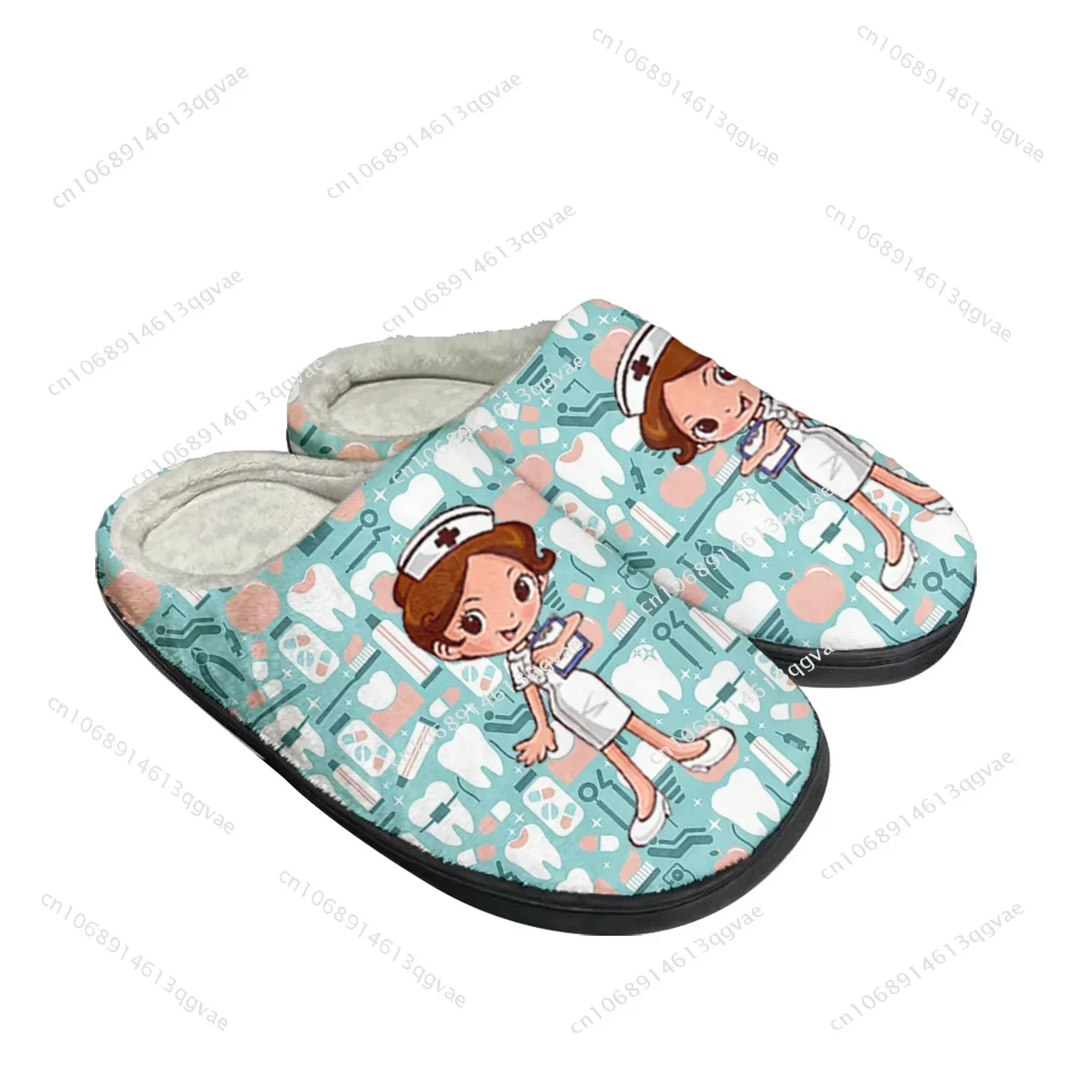 Tooth Dentist Cartoon Home Cotton Slippers High Quality Mens Womens Plush Bedroom Keep Warm Shoe Customized Thermal Slipper