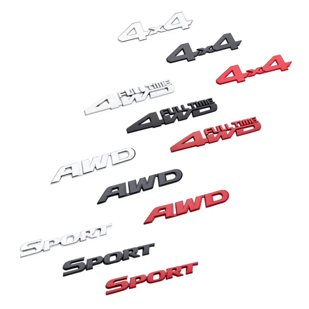 

4x4 4WD FULL TIME AWD Sport Car Auto Fender Truck Rear Tailgate Emblem Universal Stickers Gadget Accessories