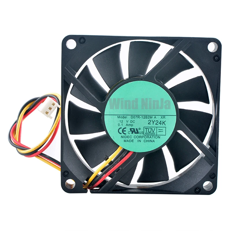 D07R-12B2M Dual Ball Bearing Cooling Fan 7cm 70mm DC12V 0.10A 3pin Chassis CPU Cooler Fan 70x70x15mm Size for Computer Hardware